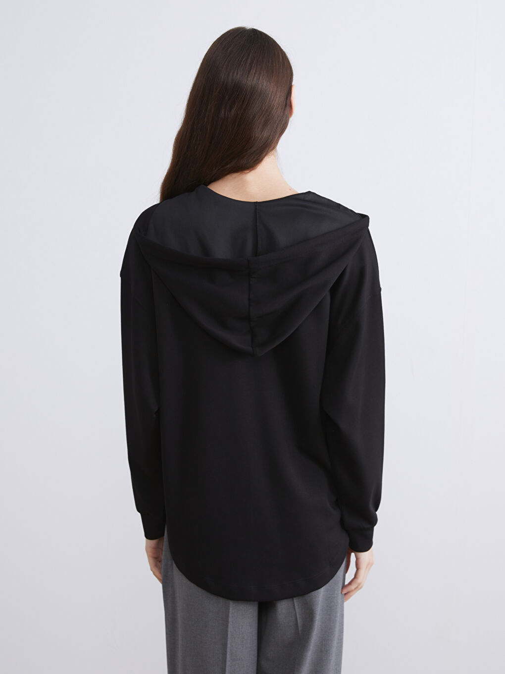 Sweat zippé surdimensionné à col cheminée pour Femmes-3