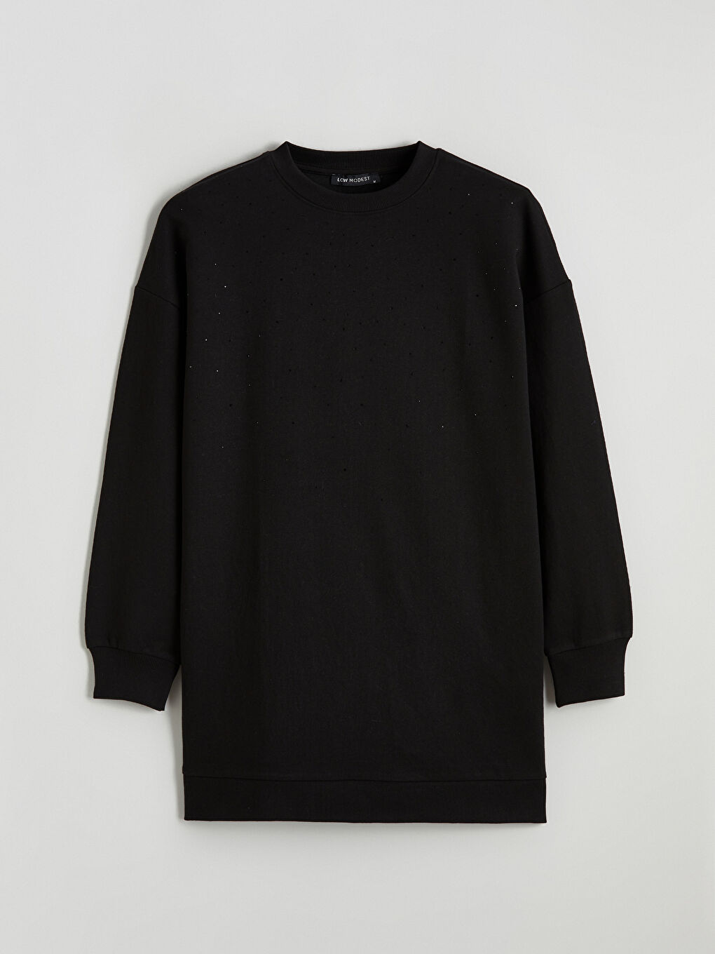 Bisiklet Yaka Taşlı Kadın Sweatshirt Tunik-4