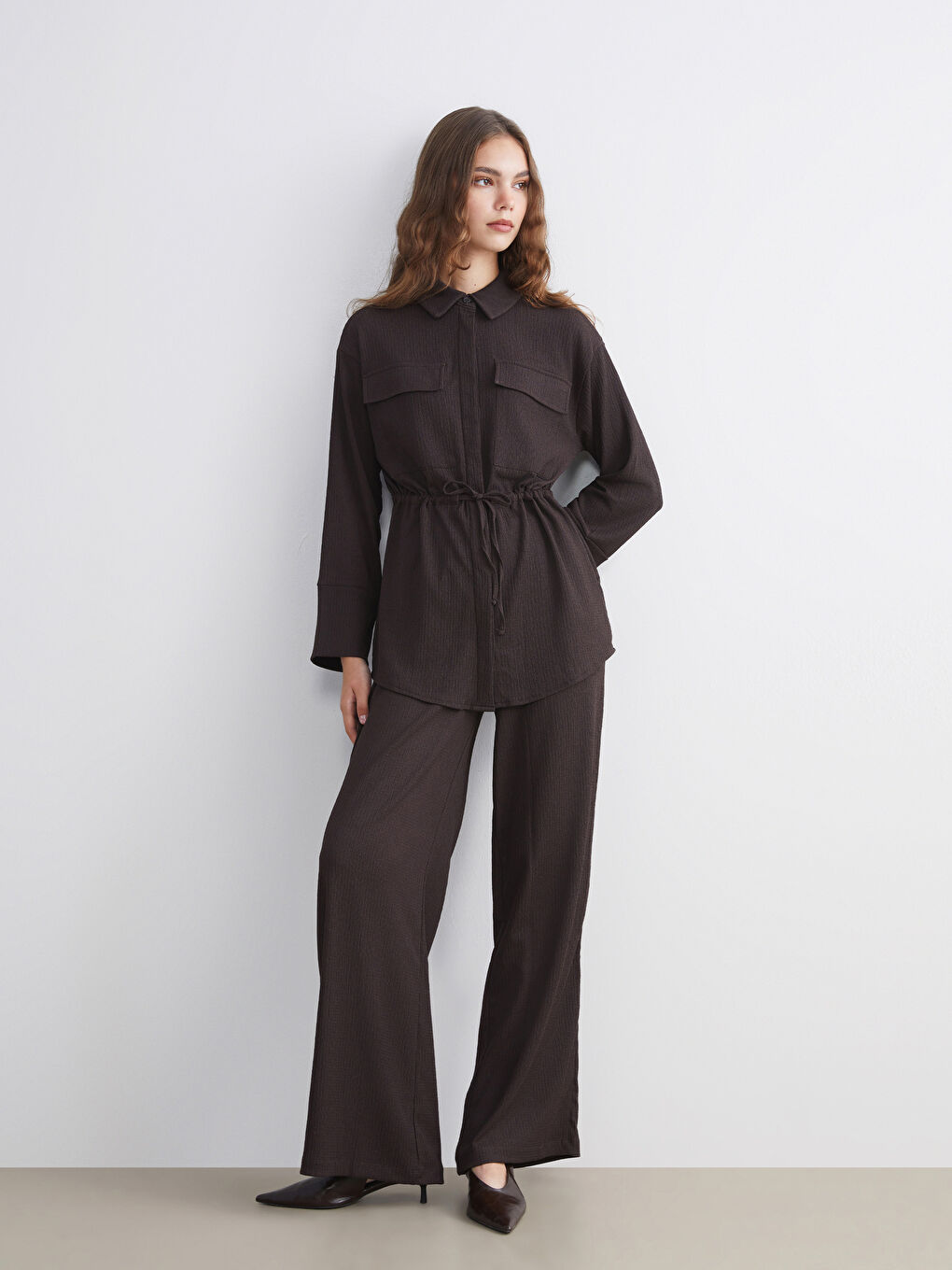 Textured Women's Shirt Tunic-1