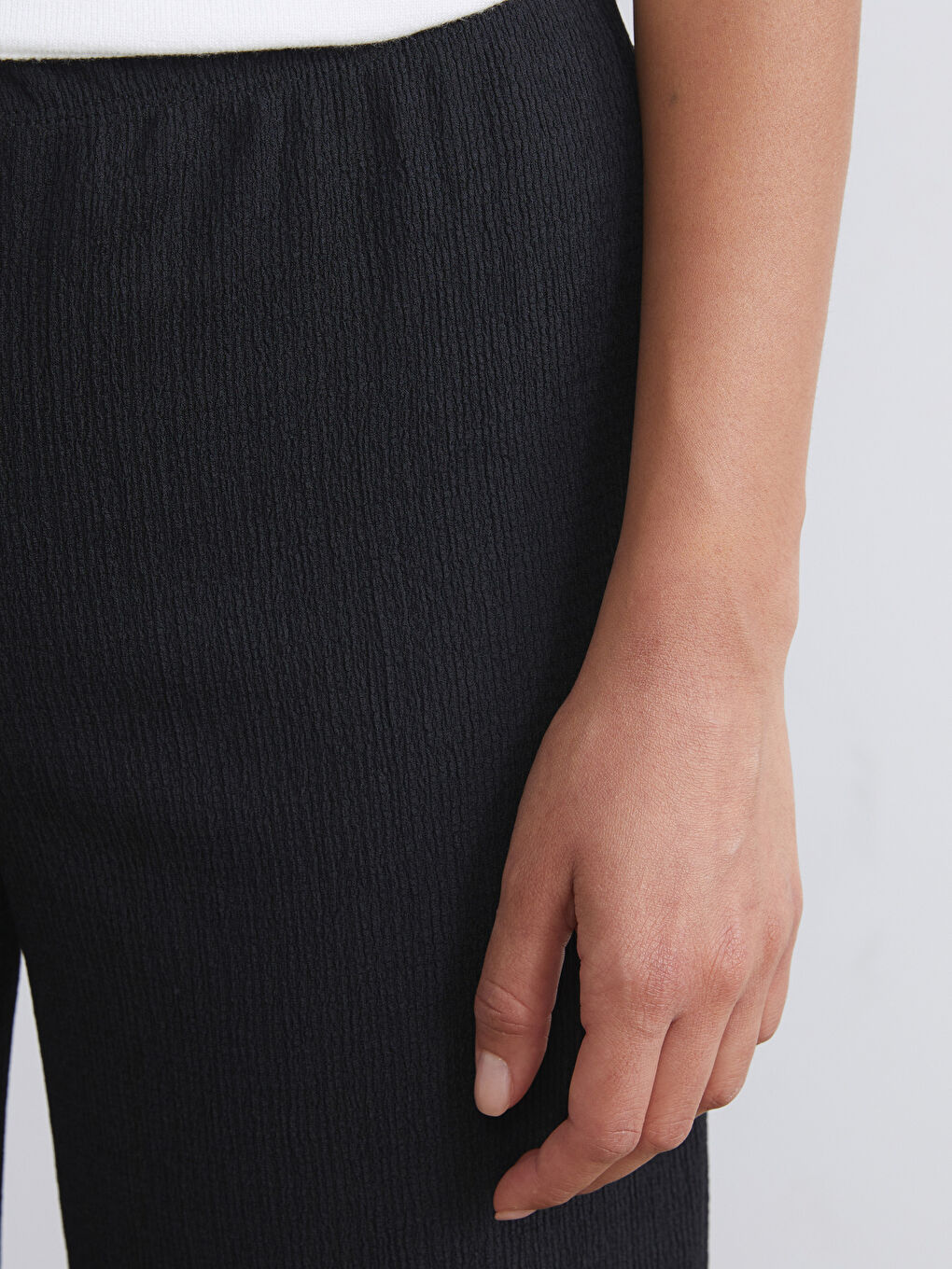 LCW Modest Elasticated Waist Textured Women's Trousers -W5JB33Z8-CVL