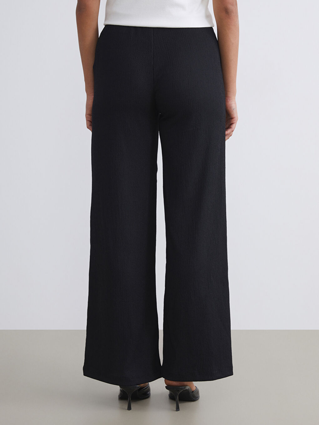 LCW Modest Elasticated Waist Textured Women's Trousers -W5JB33Z8-CVL