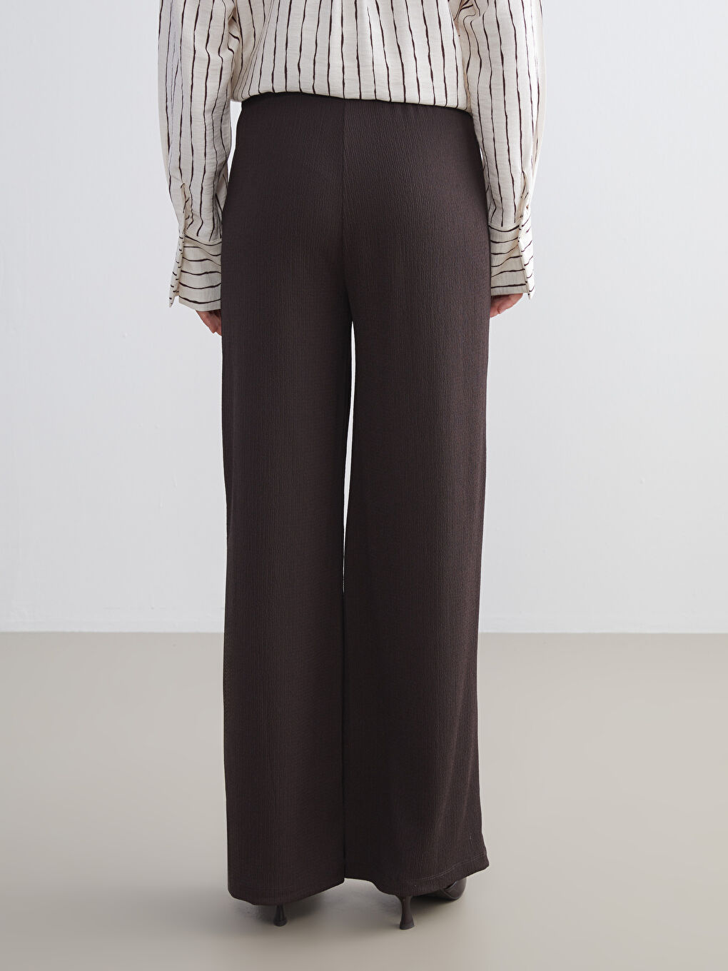 LCW Modest Elasticated Waist Textured Women's Trousers -W5JB33Z8-HMK