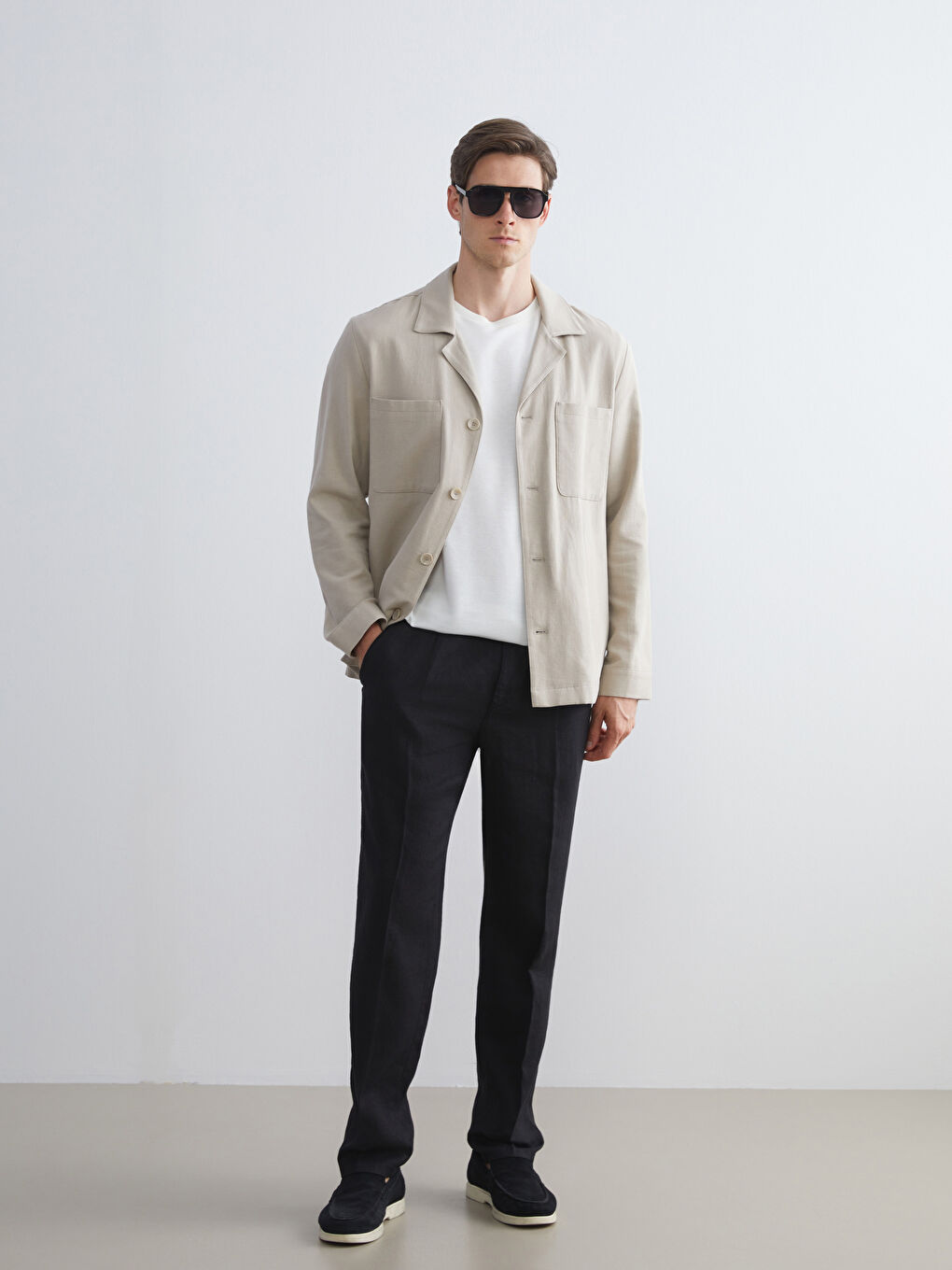 Standard Fit Linen Men's Trousers