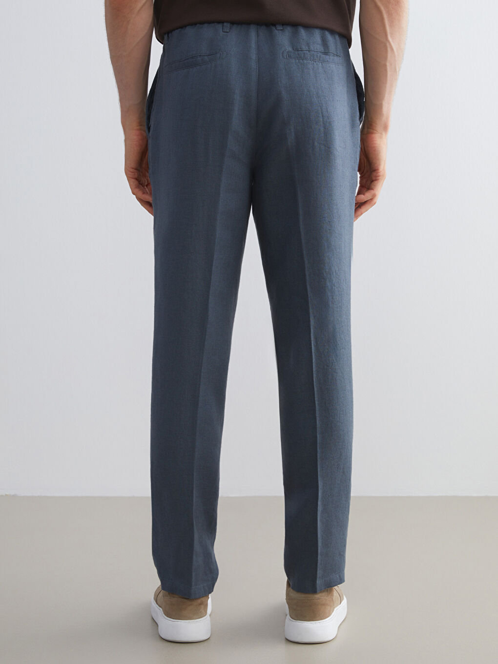 Standard Fit Linen Men's Trousers-3
