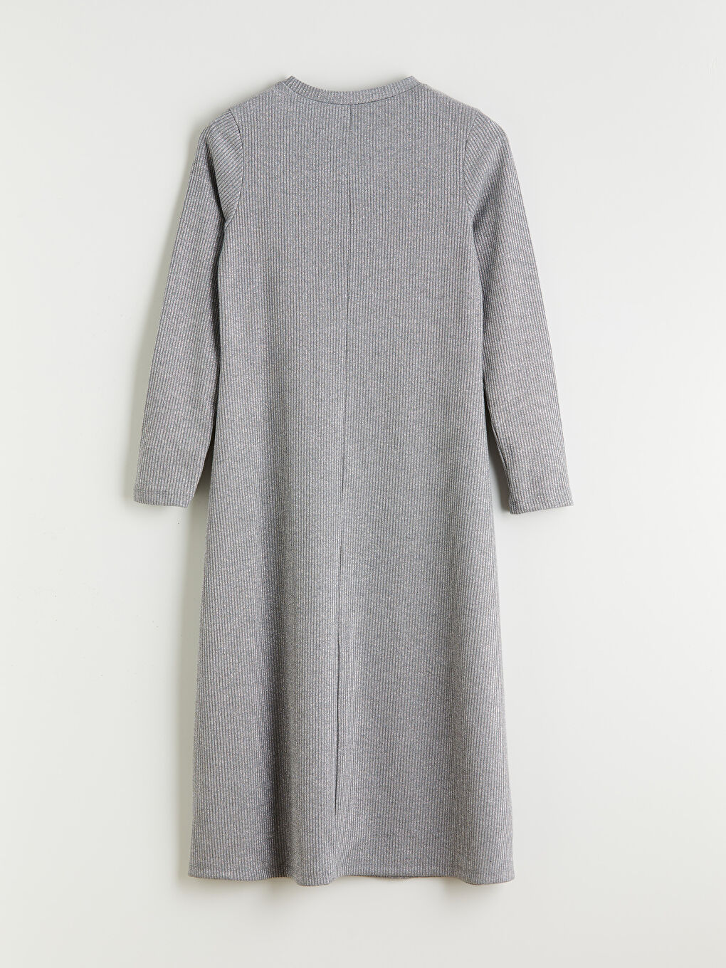 Plus Size Crew Neck Ribbed Dress-5