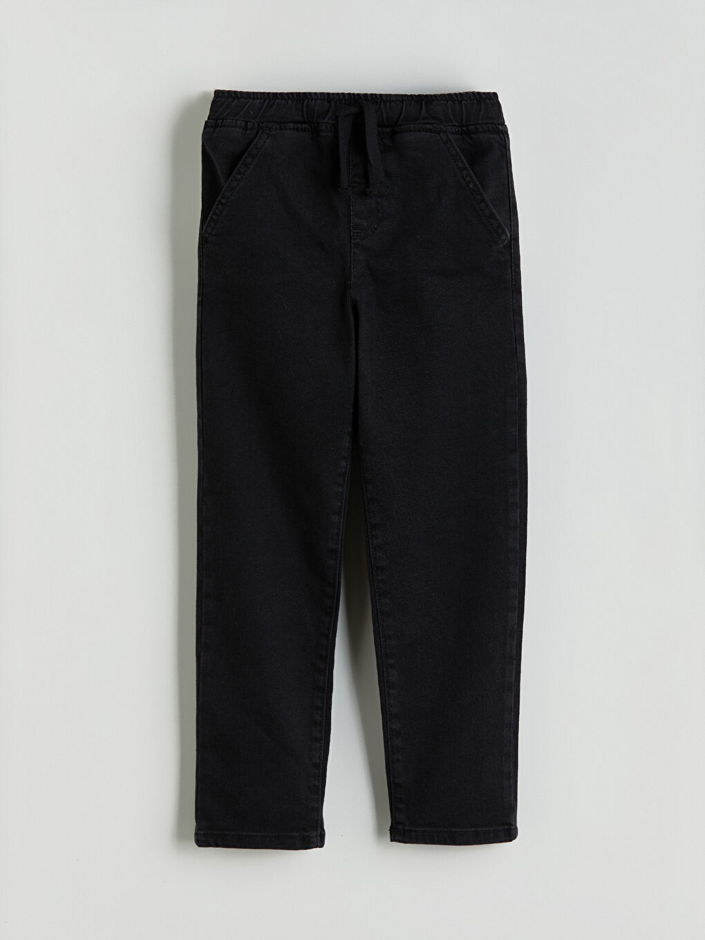 Siyah Beli Lastikli Basic Erkek Çocuk Jean Pantolon-1