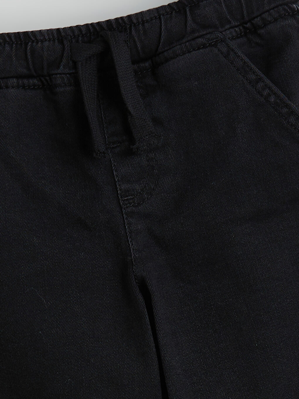 Siyah Beli Lastikli Basic Erkek Çocuk Jean Pantolon-2