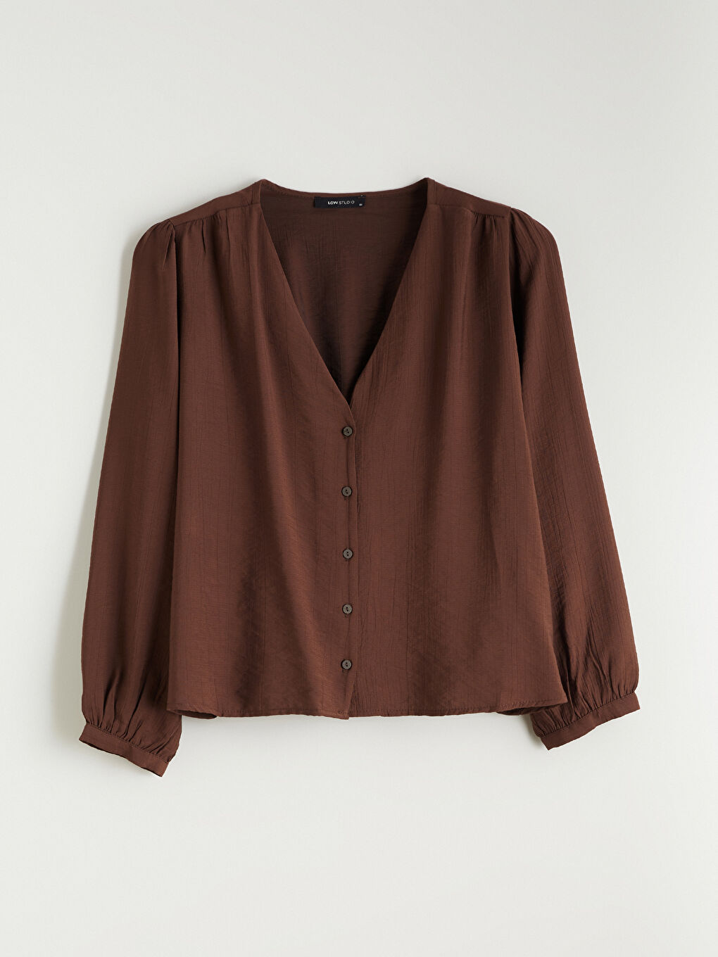 Plus Size V-Neck Textured Blouse-6