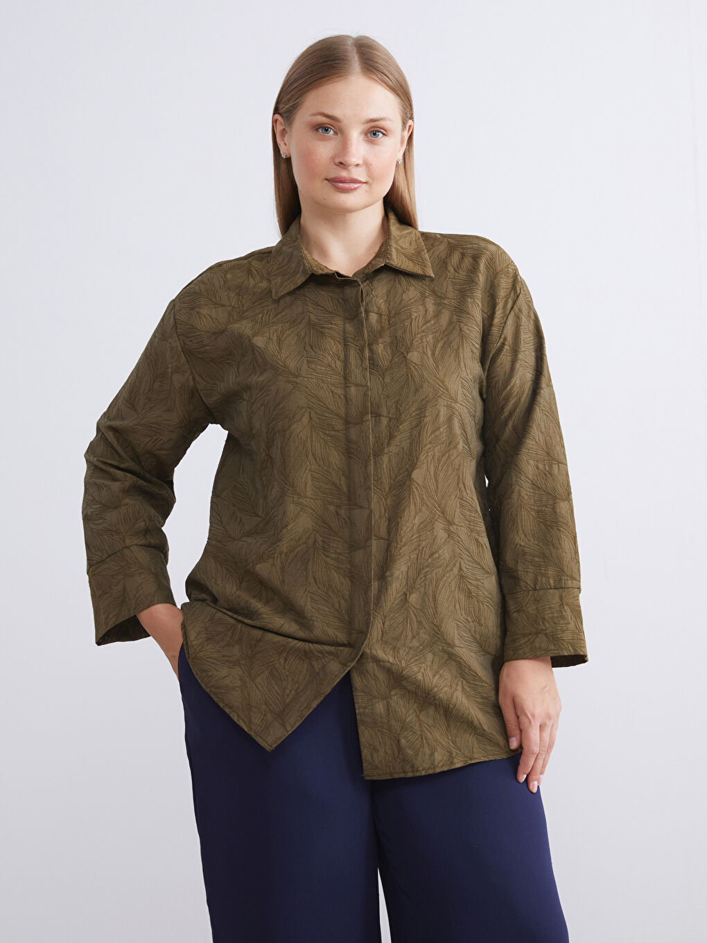 Patterned Women's Shirt Tunic-1