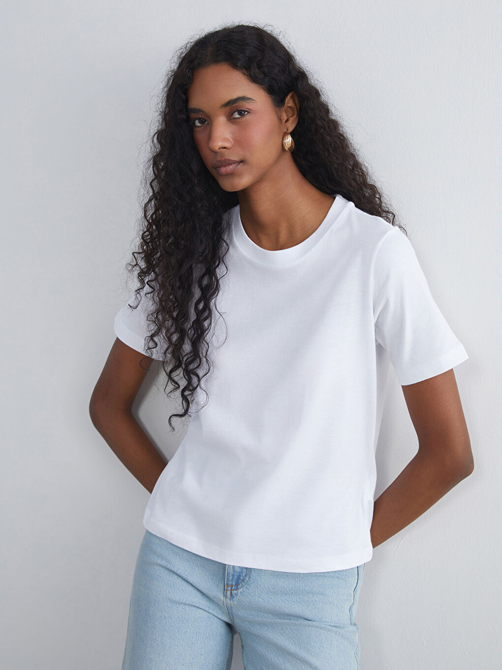 LCW Vision Crew Neck Women's T-Shirt -W5JB60Z8-Q6K