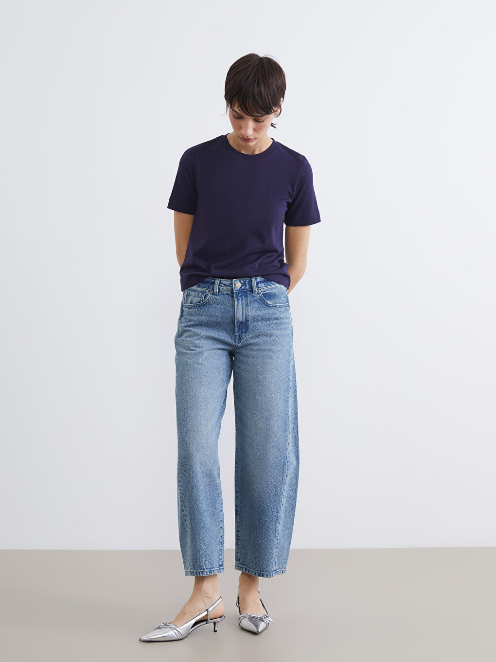 Rundhalsausschnitt T-Shirt für Damen-1