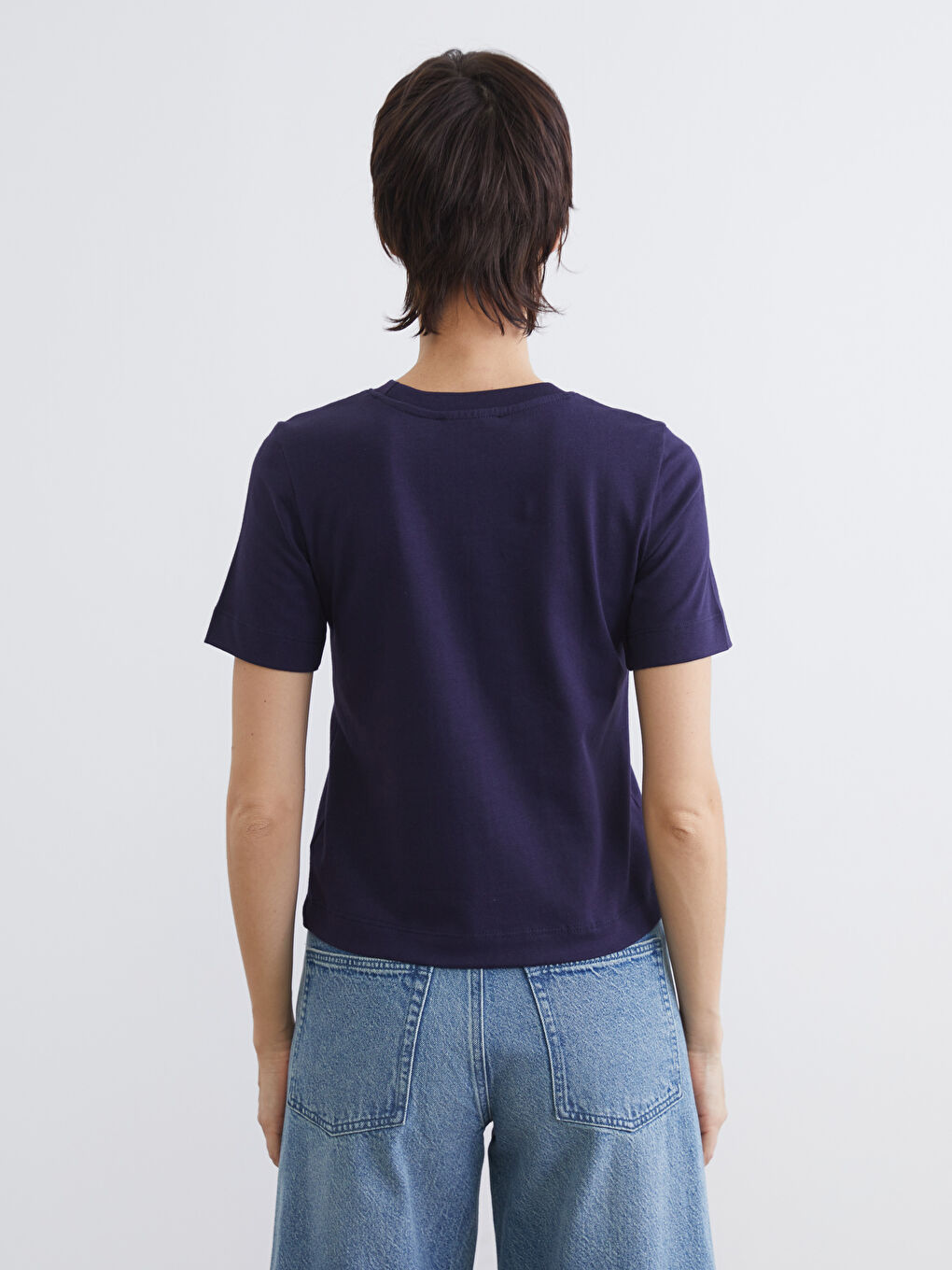 Rundhalsausschnitt T-Shirt für Damen-3