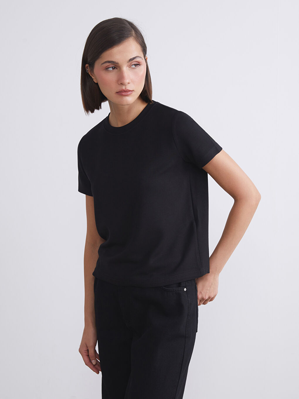 LCW Vision Crew Neck Women's T-Shirt -W5JB63Z8-CVL