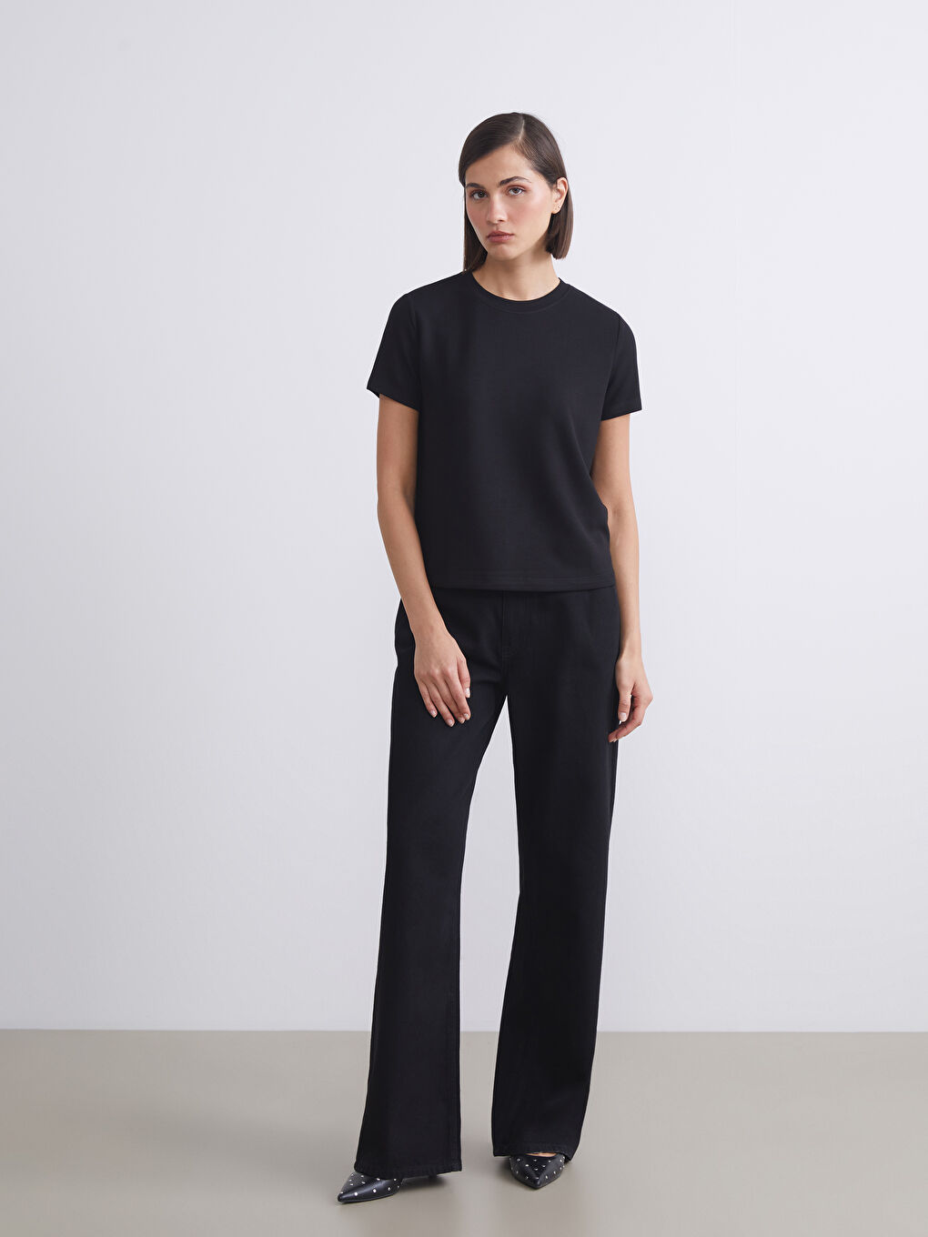 LCW Vision Crew Neck Women's T-Shirt -W5JB63Z8-CVL
