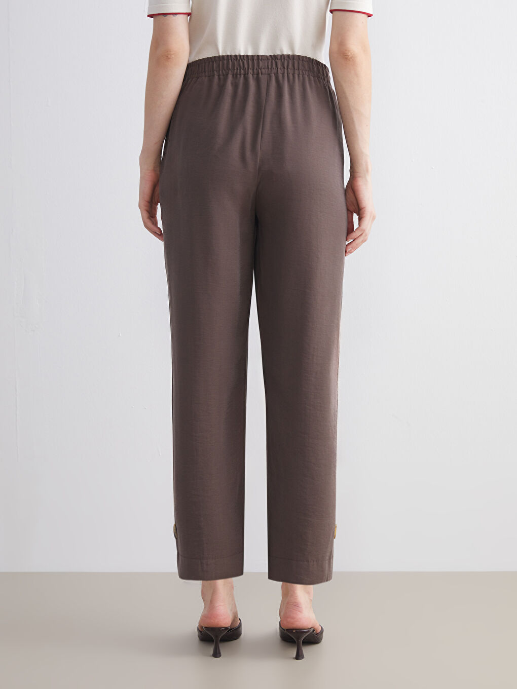 Elasticated Waist Modal Blend Women's Trousers-7