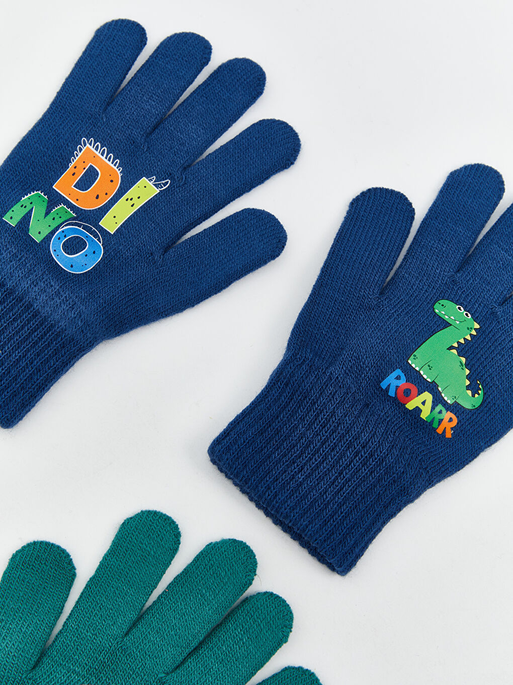 Dinosaurier Bedruckte Jungen Strickhandschuhe-2