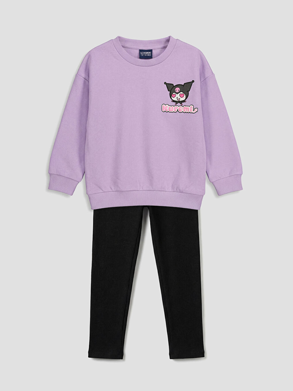 Kuromi Printed Girls' Sweatshirt and Tracksuit Bottoms