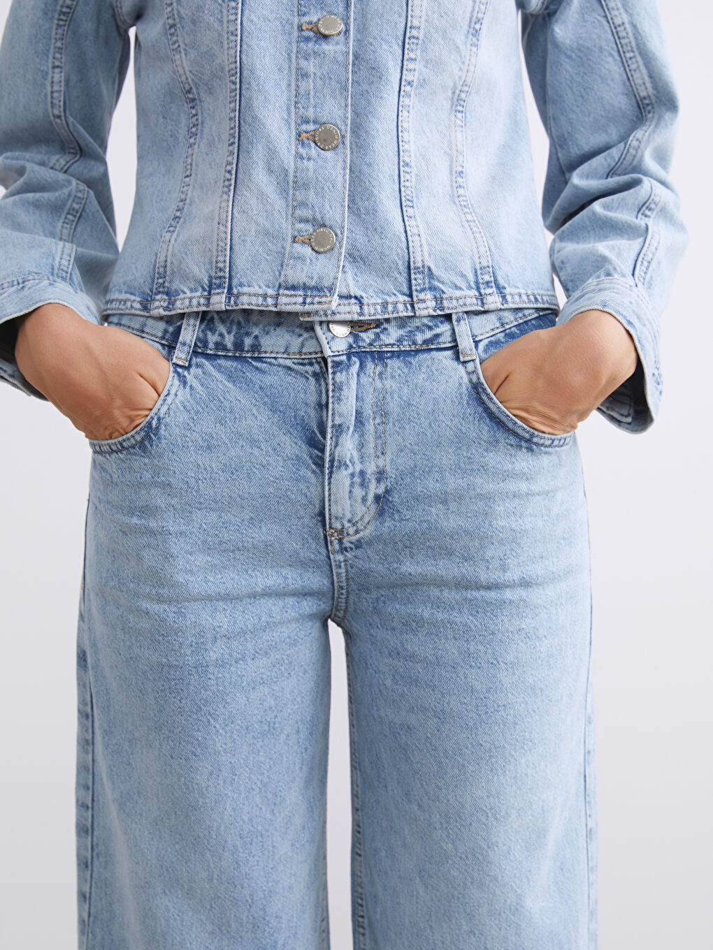 İndigo Baggy Fit Kadın Jean Pantolon-2