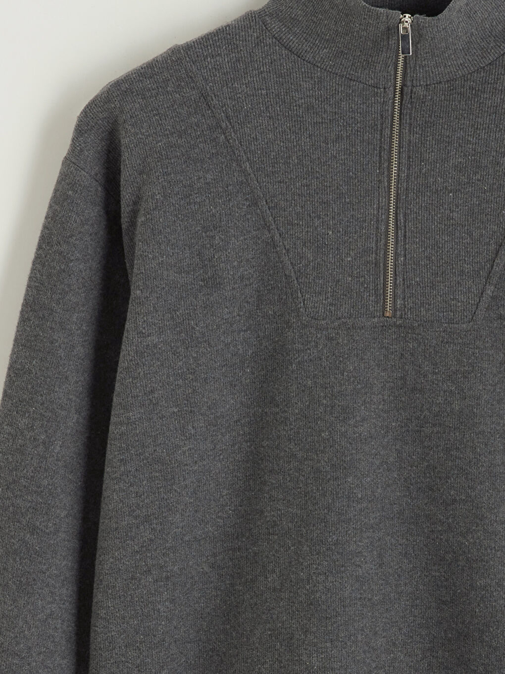 Antrasit Dik Yaka Kadın Sweatshirt Tunik-5