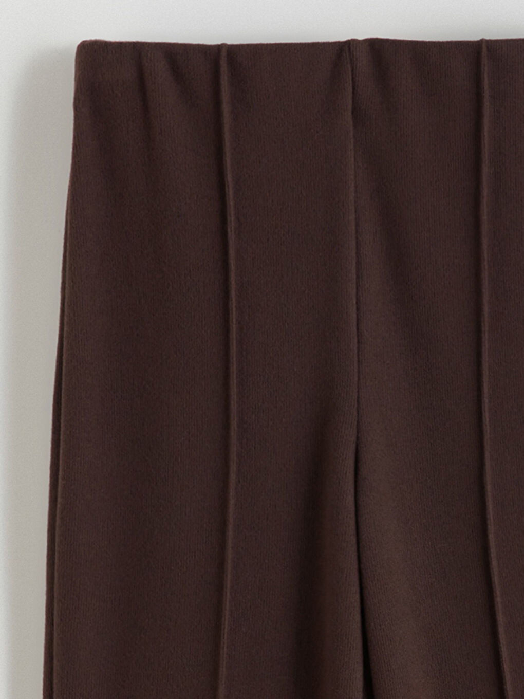 Kahverengi Beli Lastikli İspanyol Paça Kadın Pantolon-5