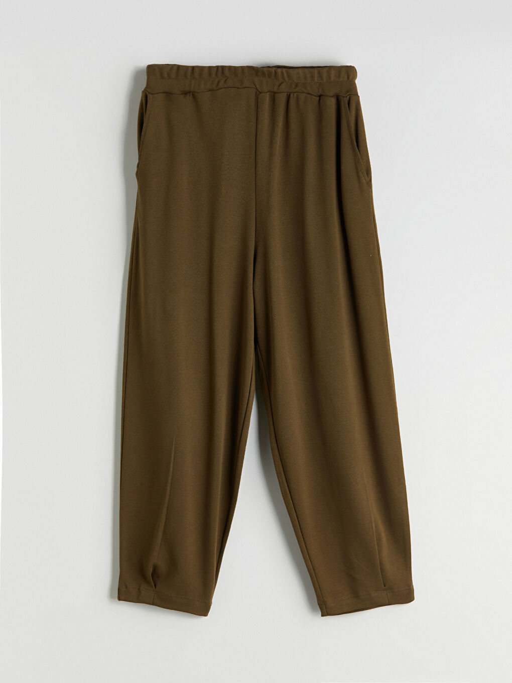 Haki Beli Lastikli Kadın Pantolon-4