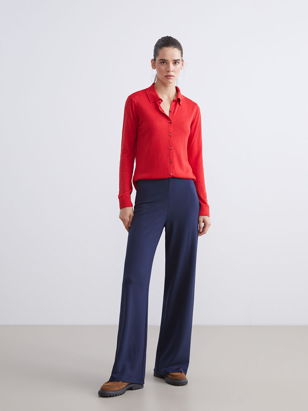 LCW Vision Elasticated Waist Wide Leg Women's Sweatpants -W5JC28Z8-R4J