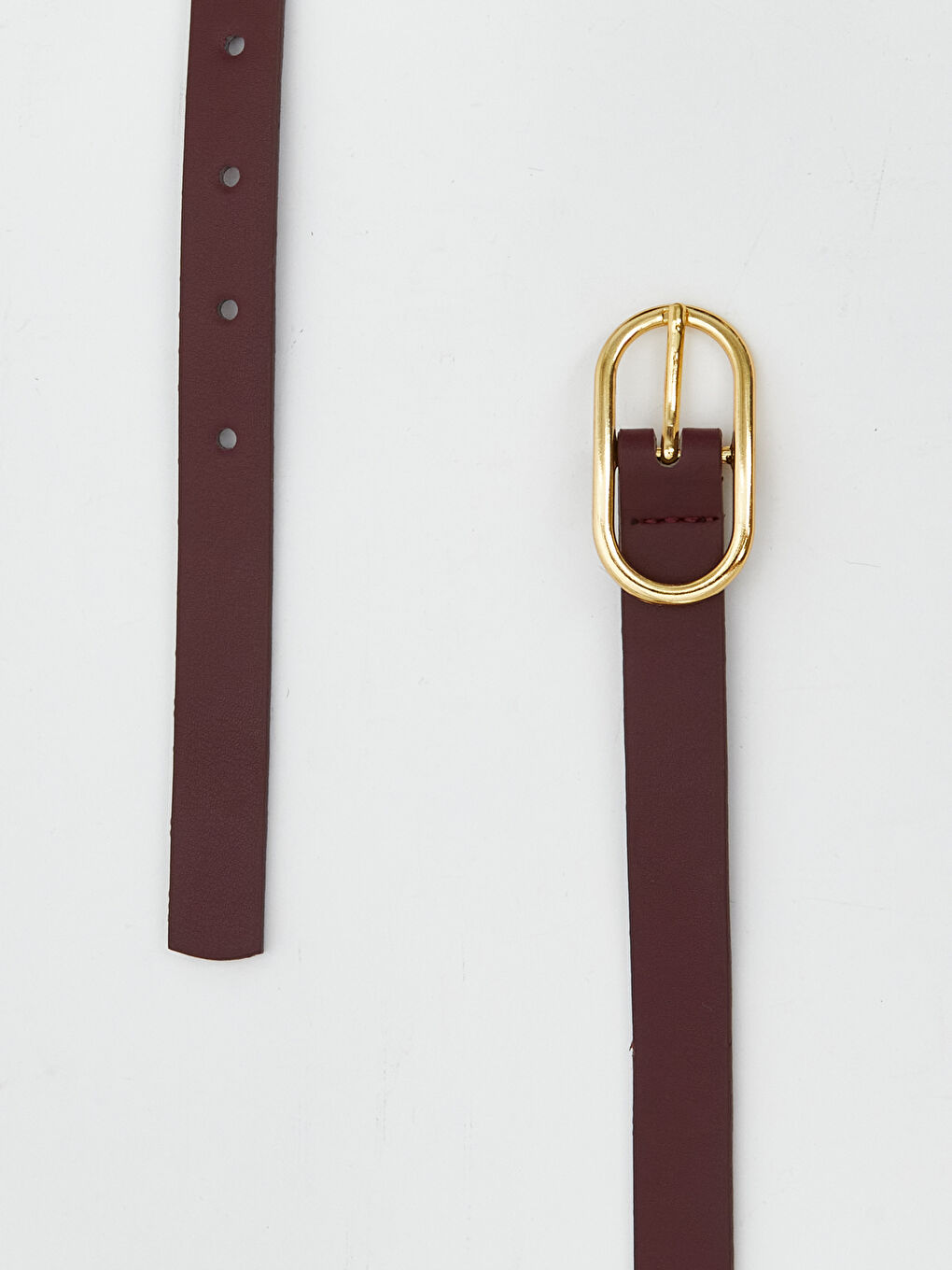 Bordo Deri Görünümlü Kadın Kemer 3'lü-5