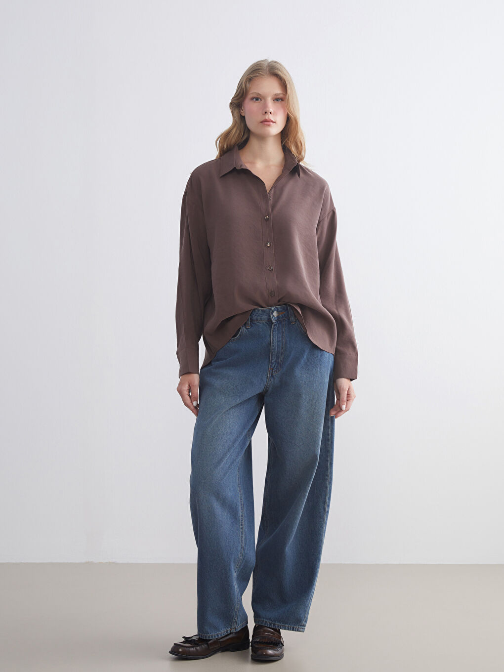 Oversize Modal Blend Women's Shirt-1