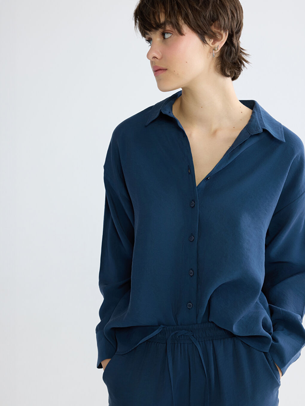 Oversize Modal Blend Women's Shirt-1