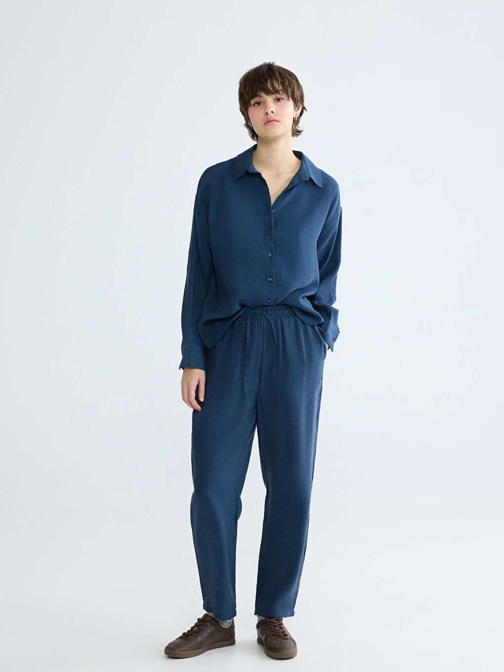 Oversize Modal Blend Women's Shirt-2