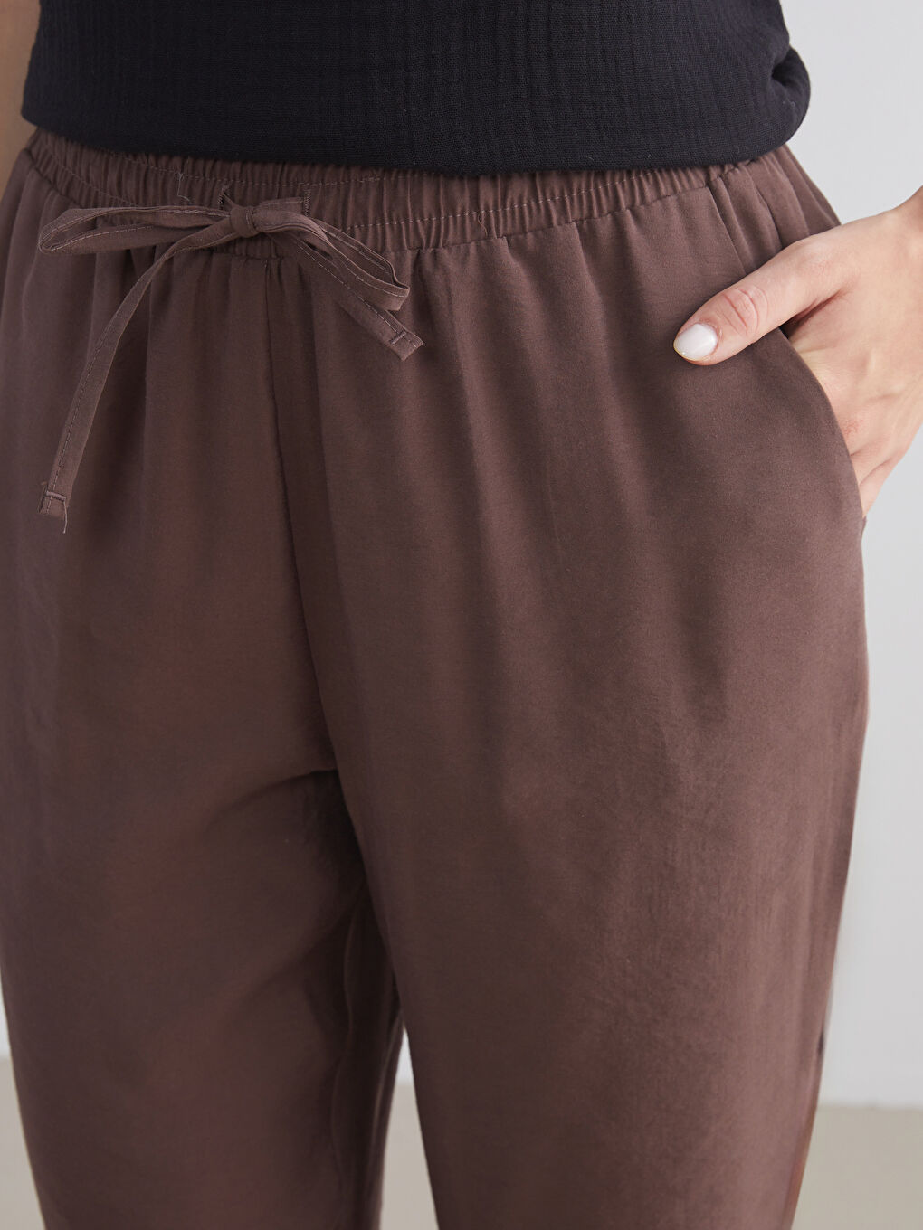 Elasticated Waist Modal Blend Women's Trousers-2