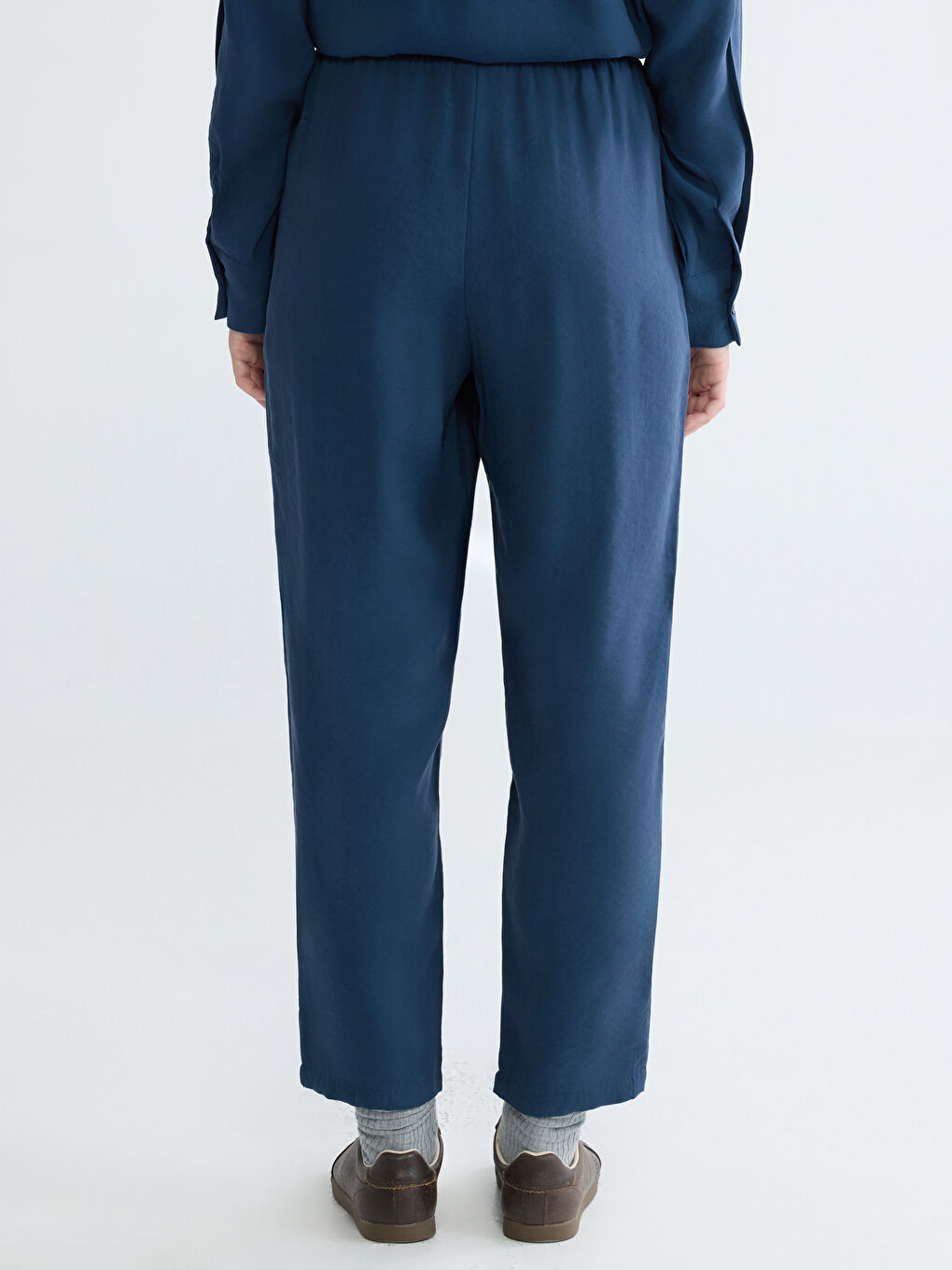 İndigo Beli Lastikli Modal Karışımlı Kadın Pantolon-6