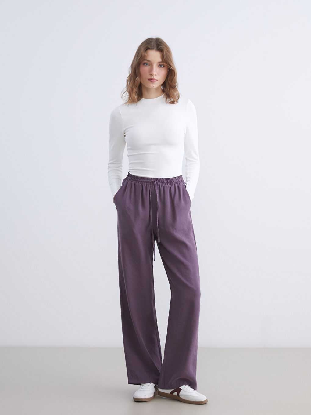 Elasticated Waist Modal Blend Women's Trousers