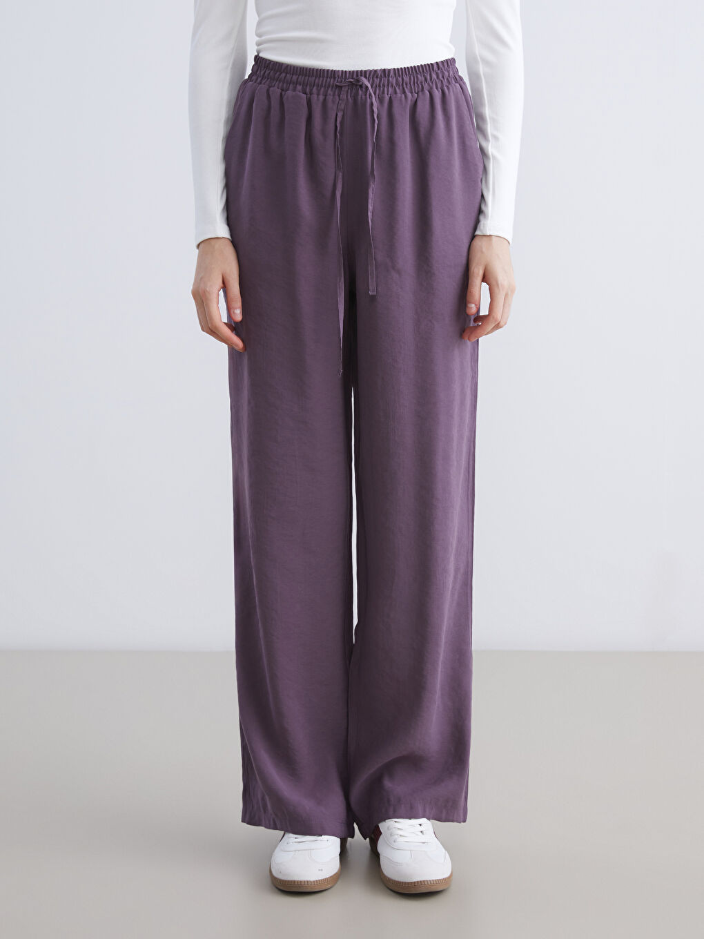 Elasticated Waist Modal Blend Women's Trousers-1