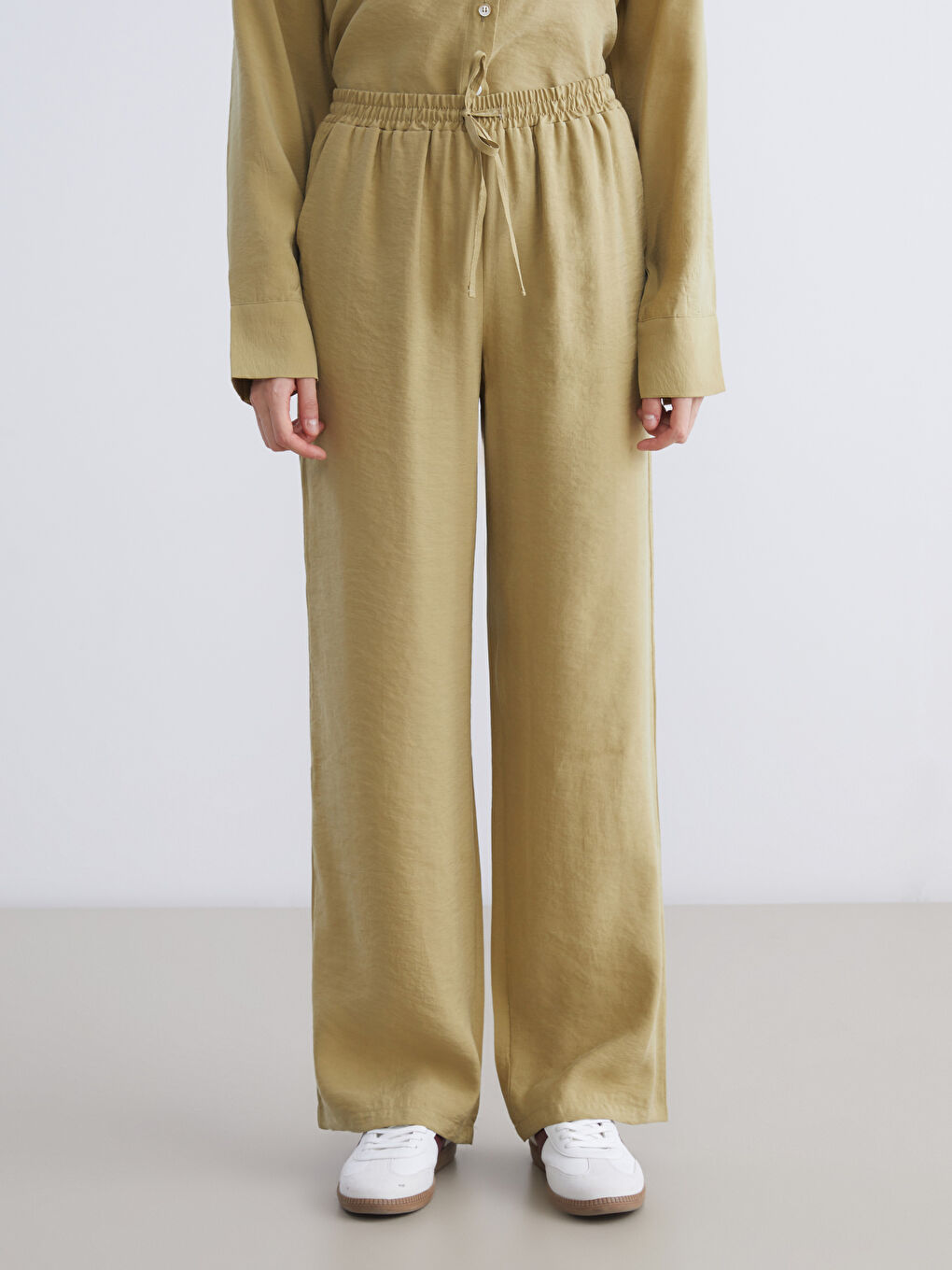 Elasticated Waist Modal Blend Women's Trousers-1