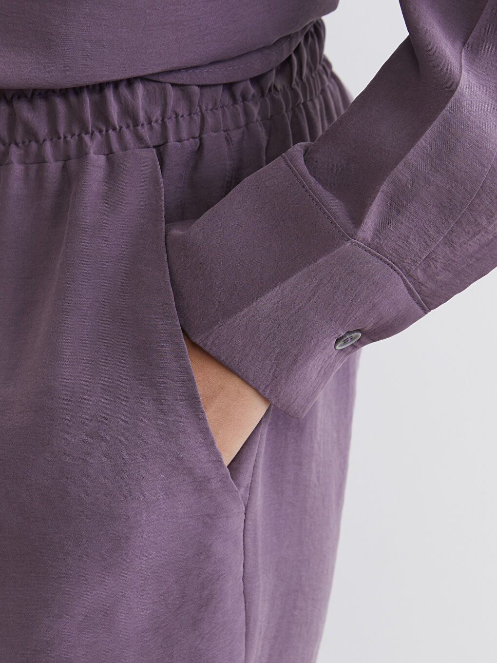 ელასტიური წელი მოდალის ნარევი ქალებისთვის შარვალი-2