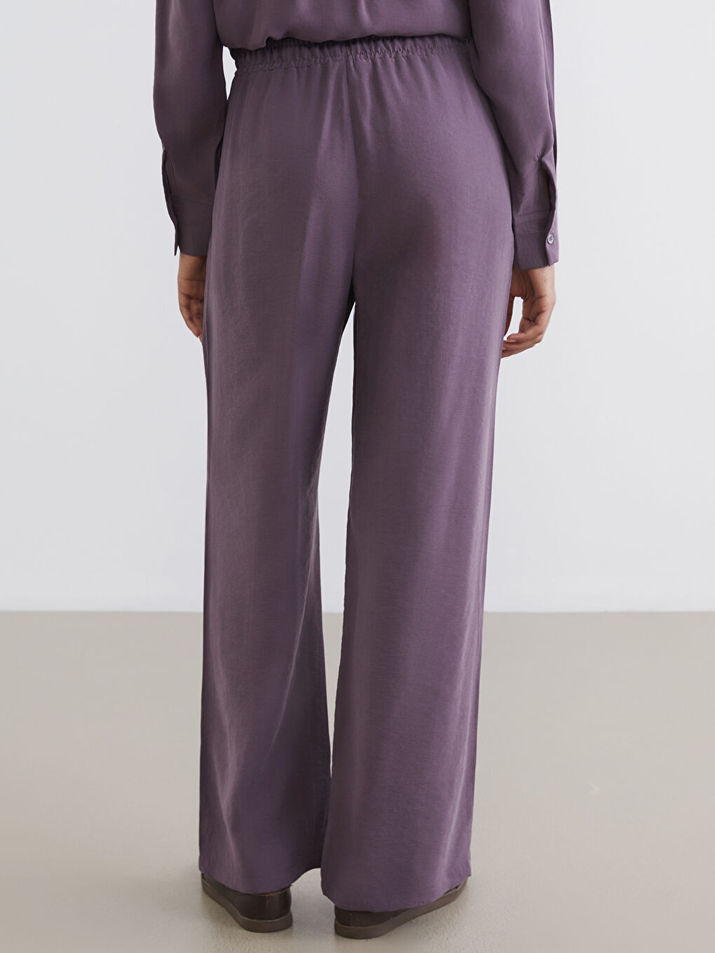 ელასტიური წელი მოდალის ნარევი ქალებისთვის შარვალი-3