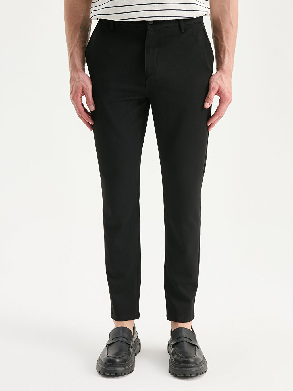 Slim Fit Dobby Fabric Men's Trousers-1