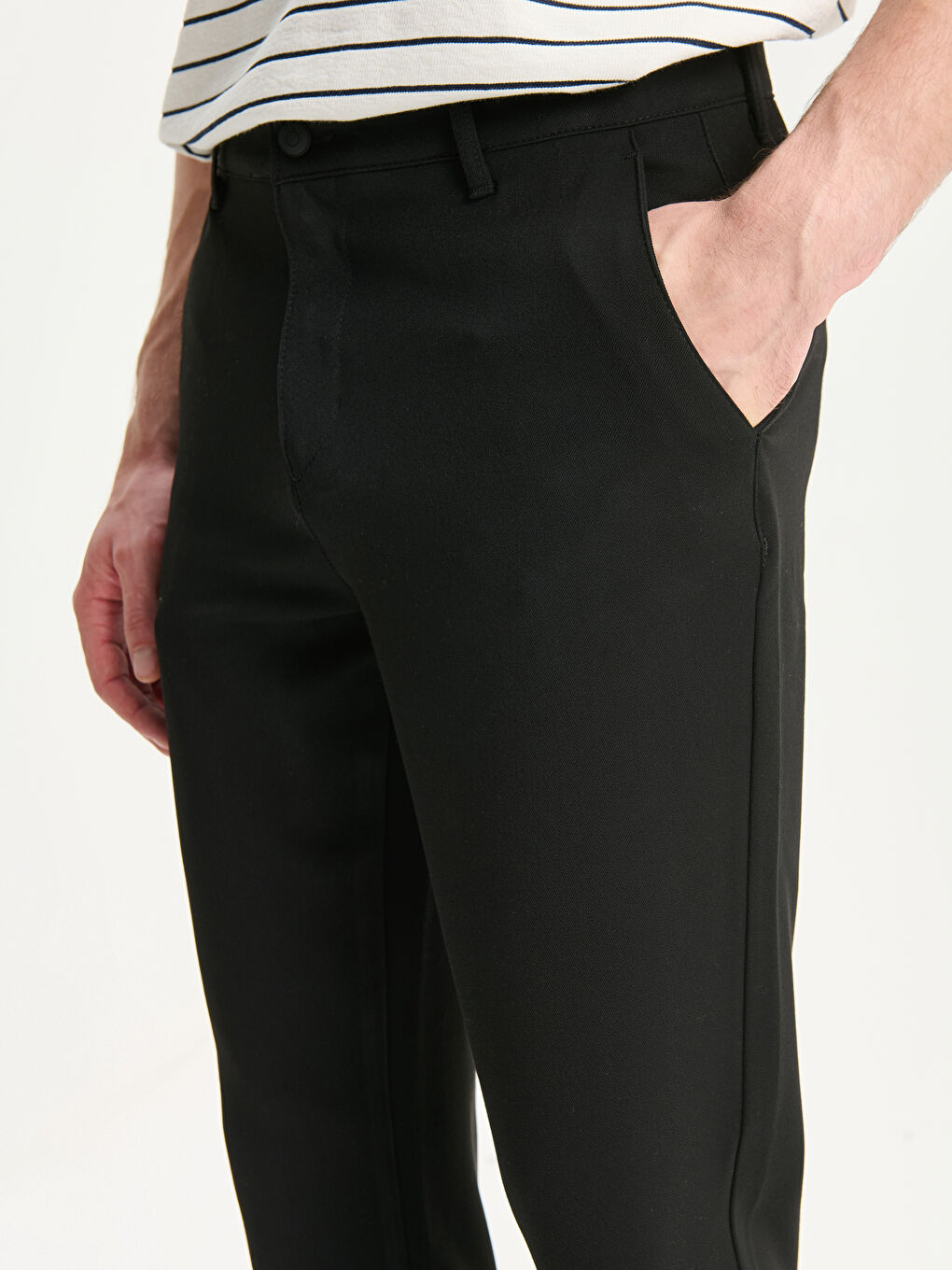 Slim Fit Dobby Fabric Men's Trousers-2