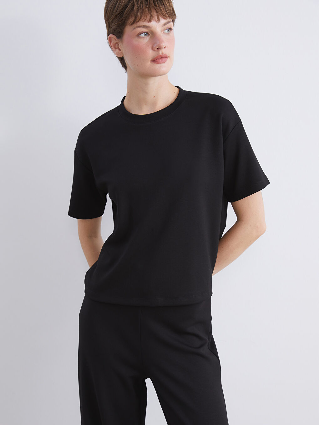 LCW Comfort Crew Neck Women's T-Shirt -W5JC74Z8-CVL