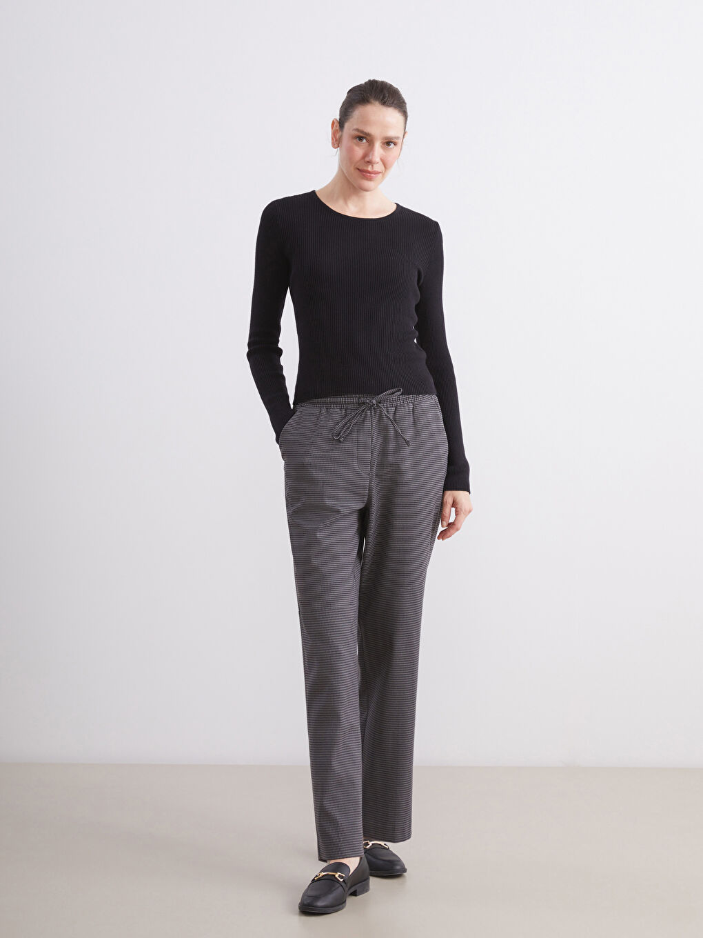 Elasticated Waist Patterned Women's Trousers