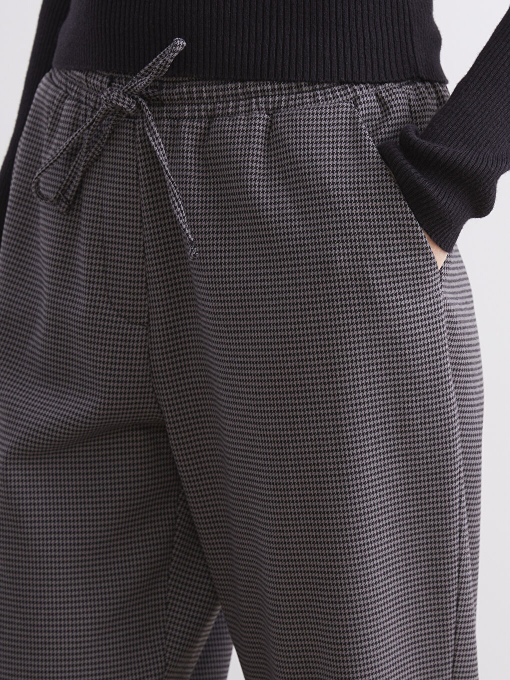 Elasticated Waist Patterned Women's Trousers-2
