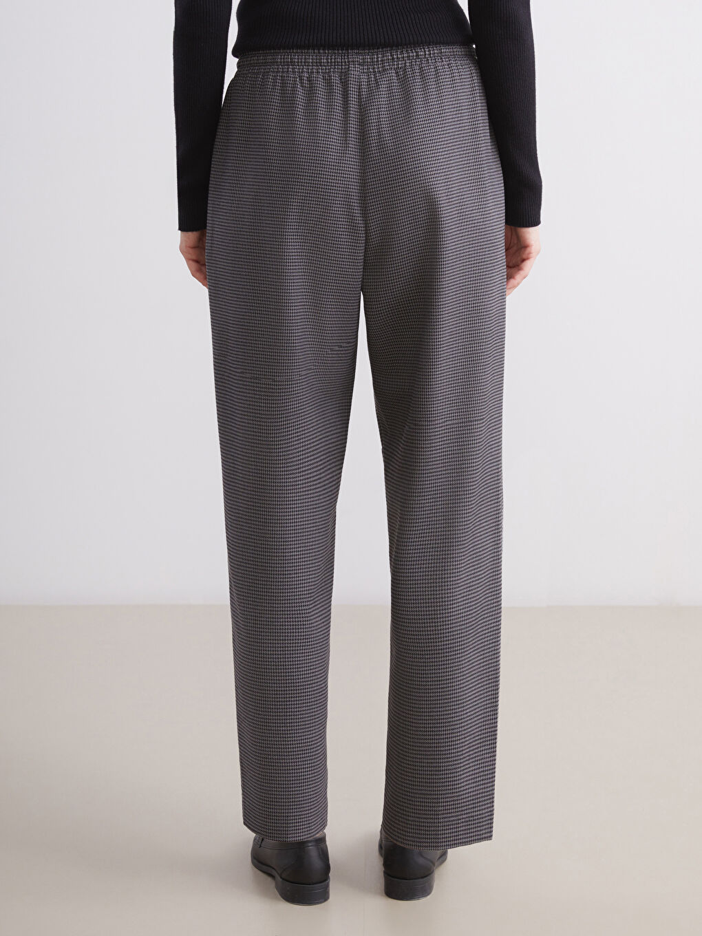Elasticated Waist Patterned Women's Trousers-3