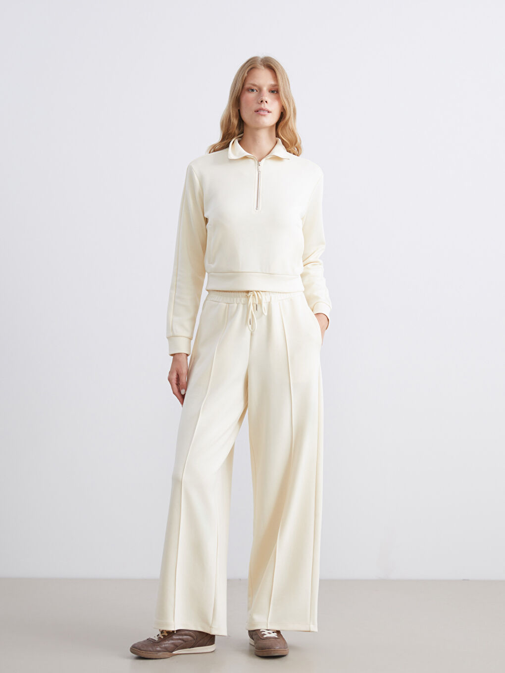 Žena BEŽ Majica s kapuljačom/Dukserica-1