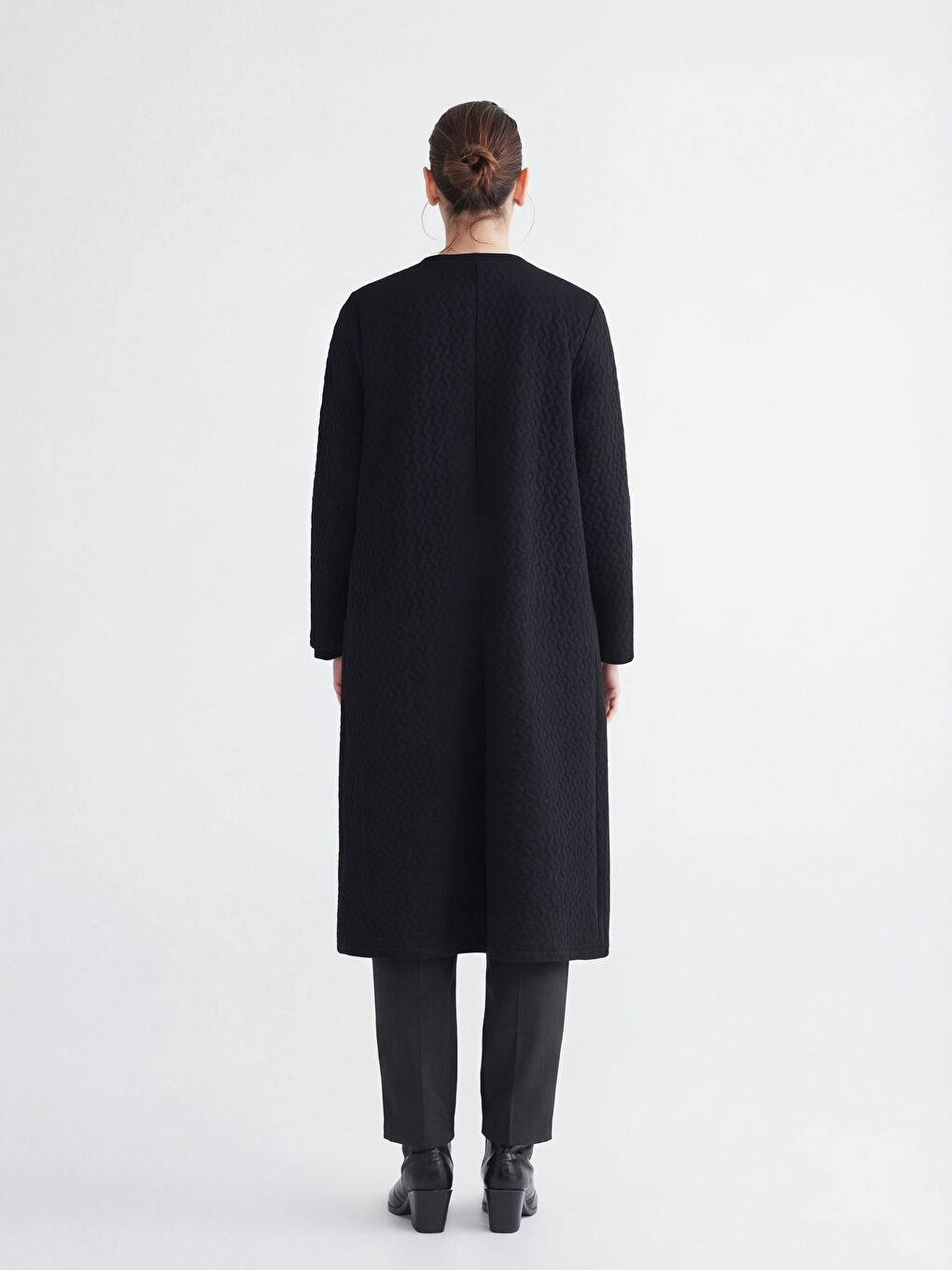 Crew Neck Zippered Modest Coat-3