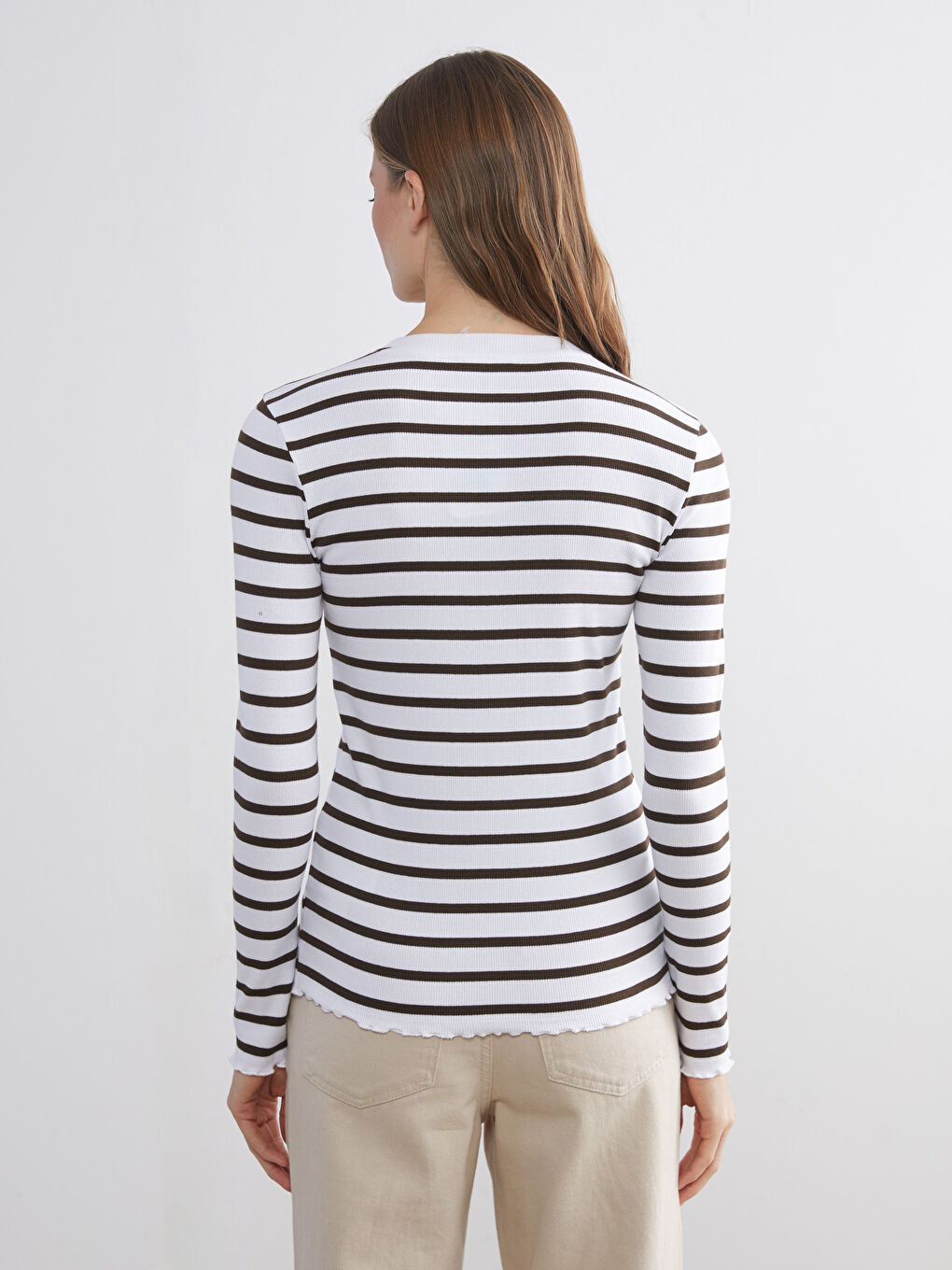 Crew Neck Striped Women's T-Shirt-3