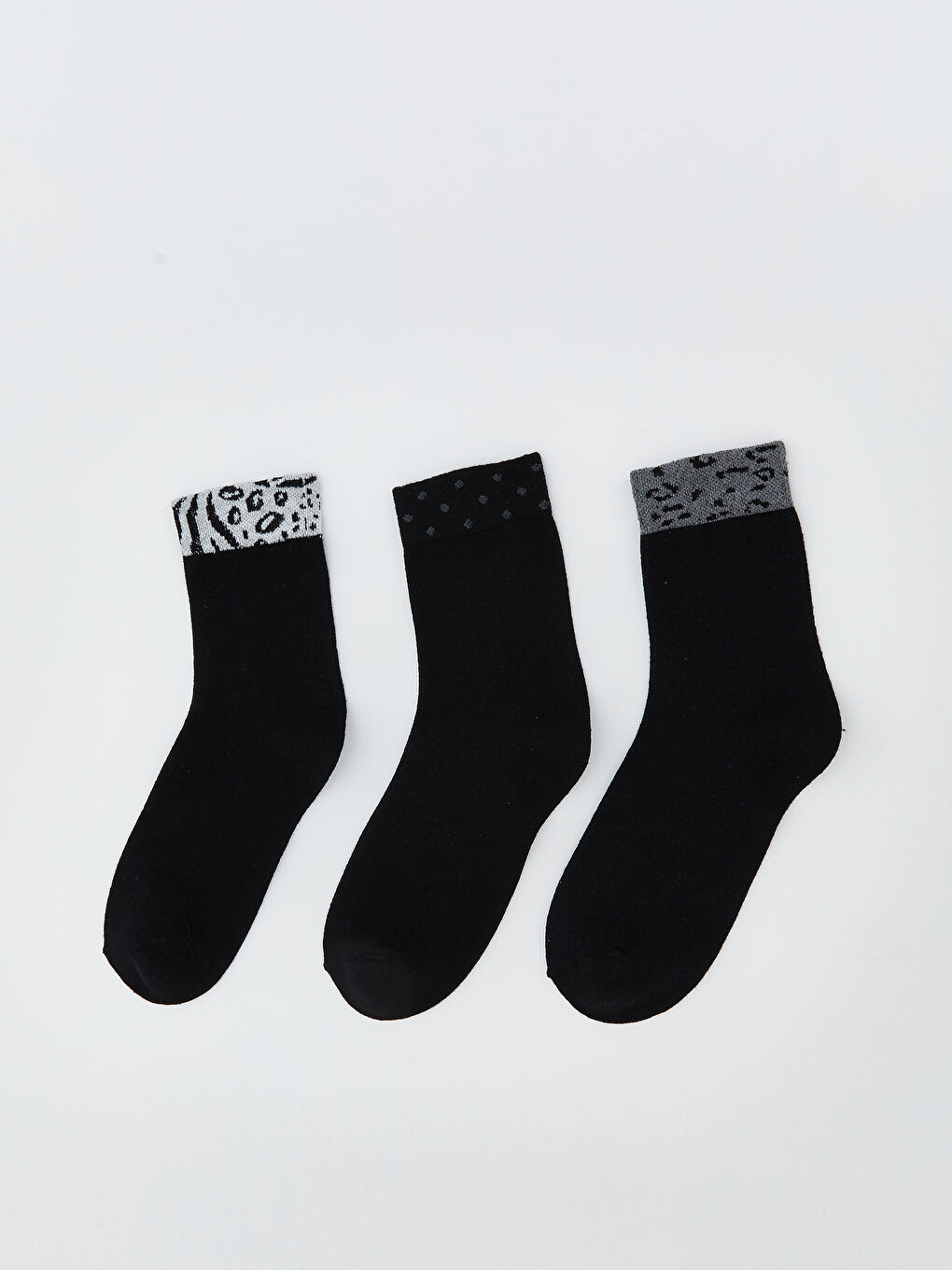 Женские носки до щиколотки с принтом, комплект из 3-х штук