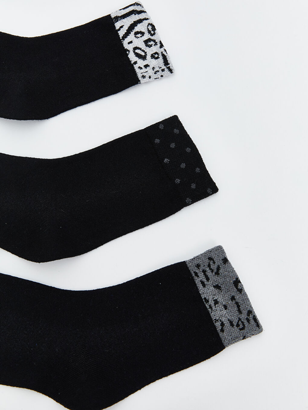 Женские носки до щиколотки с принтом, комплект из 3-х штук-1