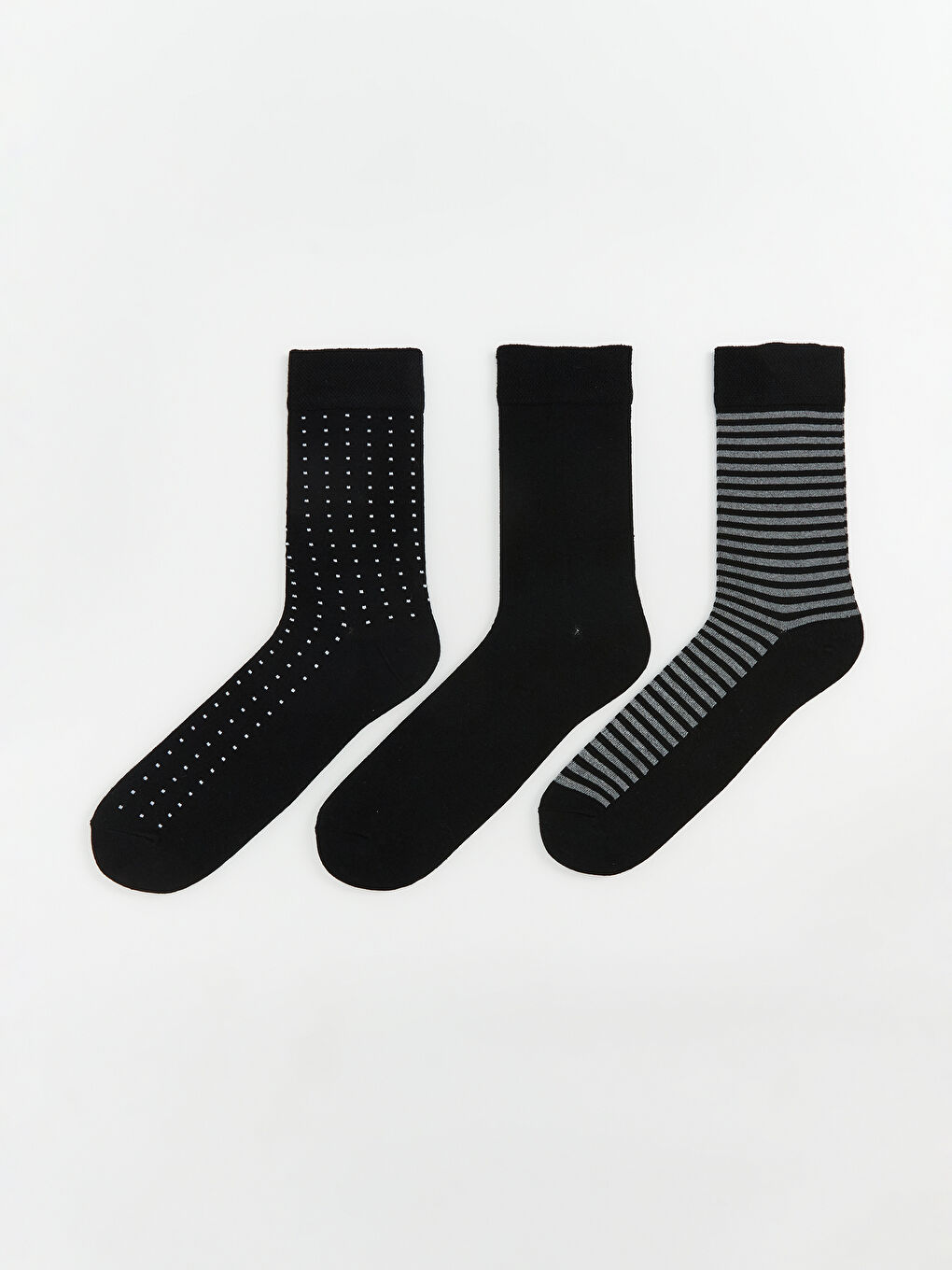 Siyah Desenli Erkek Soket Çorap 3'lü