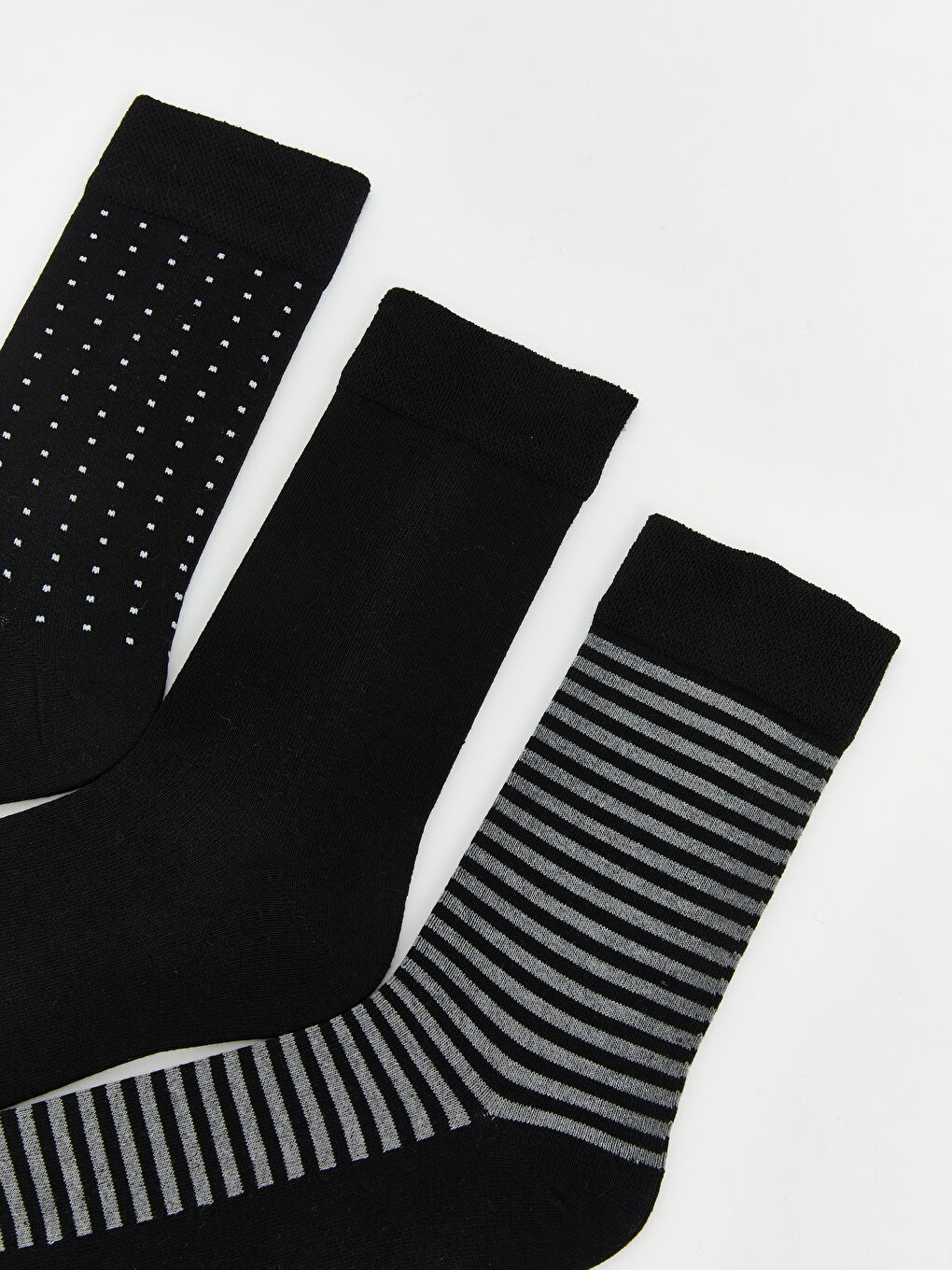 Siyah Desenli Erkek Soket Çorap 3'lü-1